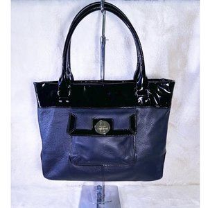 Kate Spade Patent Leather/Leather Slouchy Tote Bag w Twist Lock Pocket